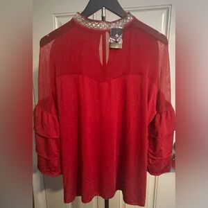 Elegant Red Women's Top